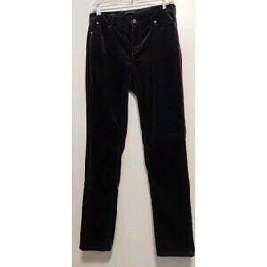Talbots Straight Leg Velour Pants Mid-Rise Black Size 4
